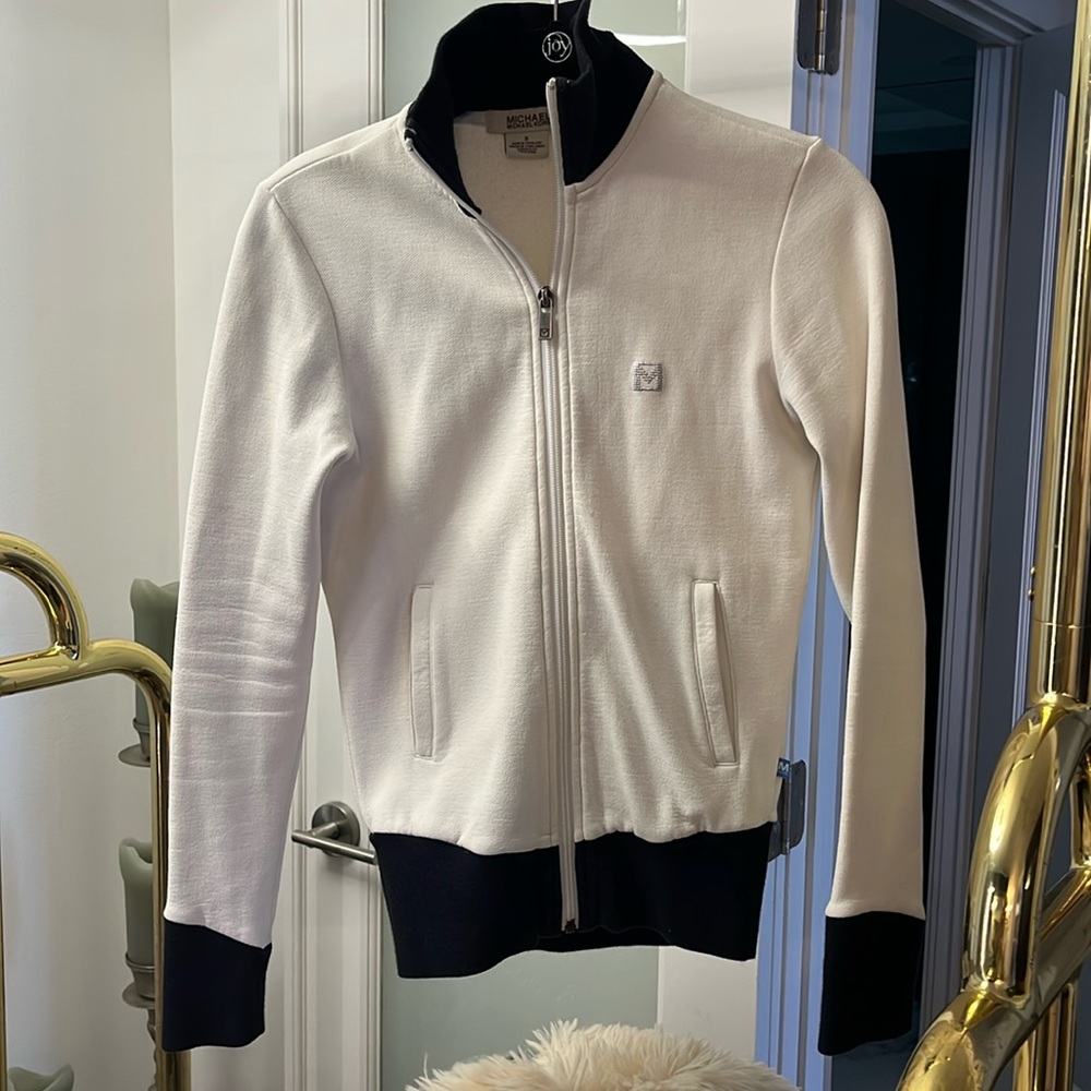 Michael Kors Black & White Zip up Bomber / Sports Jacket